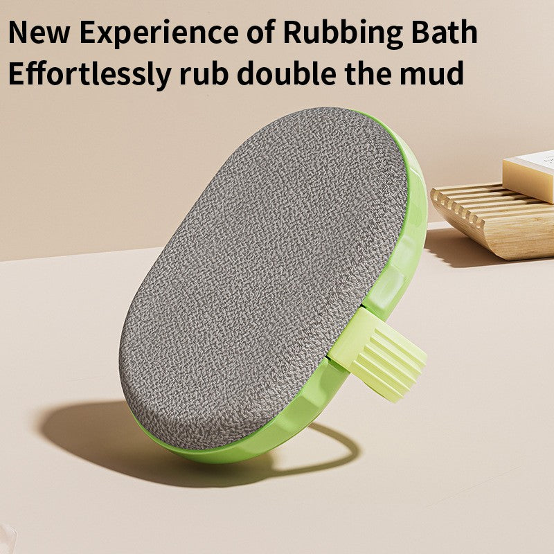 Long Handle Press Dispensing Bath Brush Soft Hair Scrub Mud Back Wiping Body Washing Tool