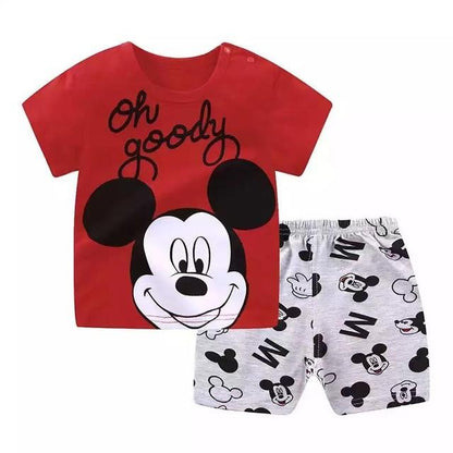 Summer T-shirt Shorts Children's Short Sleeve Set Cotton Tees Pants Tracksuits Boys And Girls Babies Clothes Casual Two Piece