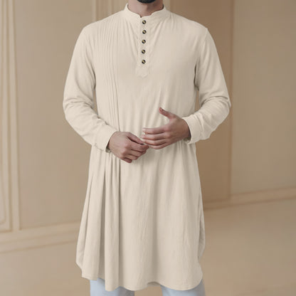 Men'S New Muslim Middle Arabic Men'S Button Down Cotton And Linen Shirts Muslim Robes Stylis Male Clothes Stylis Male Clothes