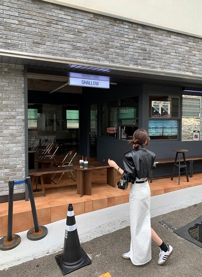 Women's Loose ort PU Leather Jaet Double ket Retro Collar Zipper Versatile Motorcycle Sle Top Trendy Commute Wind