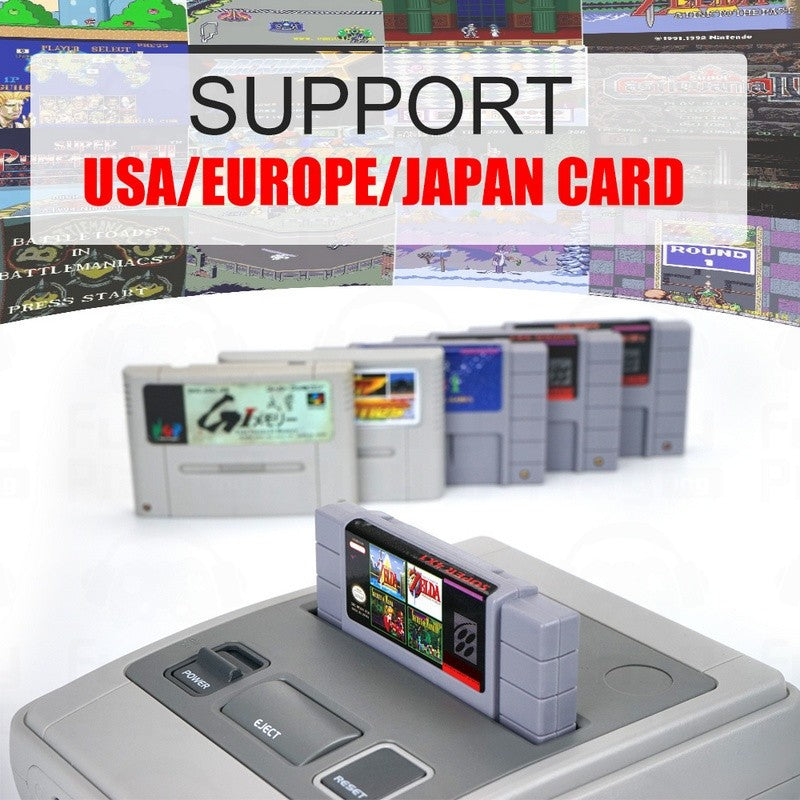 RETROAD 5+Ultra SUPER HD ENTERTAINMENT Main Console Support Super NES/Super Famicom PAL&NTSC Game Cartridge Original Size
