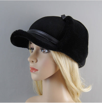 Chapéu Unissex De Lã E Pele Genuína, Novo, Inverno, Quente, Aviador, Russo Ushanka Com Abas Para As Orelhas, Couro Bovino Grosso, Quebra-Neve, Boné De Beisebol