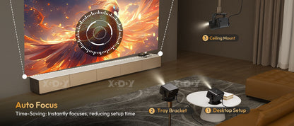 Projetor XGODY A6/N6 Netflix Oficial Controle de Voz 500-600 ANSI Android 4K Beamer Nativo 1080P FHD WiFi Home Theater