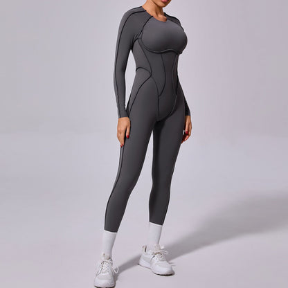 One-piece Yoga Jumpsuit Women Long Sleeved Set Quick Drying Yoga suit Gym Training Suit  Sportswear Bodysuits Women Fitness Set