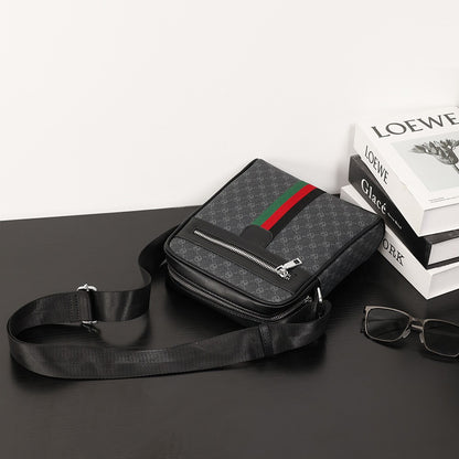 Luxury Design Men's Crossbody Bags Fashion Plaid Letter Printed Crossbody Bag Men Square Shoulder Bag Male Sling Messenger Bag