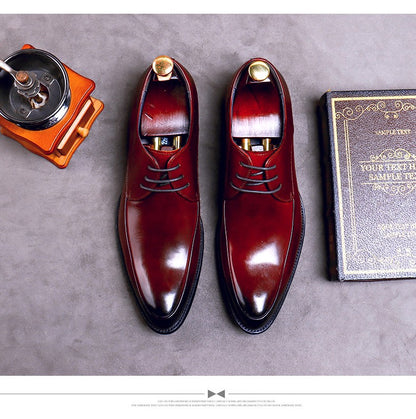 New Brand Genuine Leather Business Dress Shoes Men Formal Wear Casual British Large Size Leather Shoes Pointed Toe Oxfords