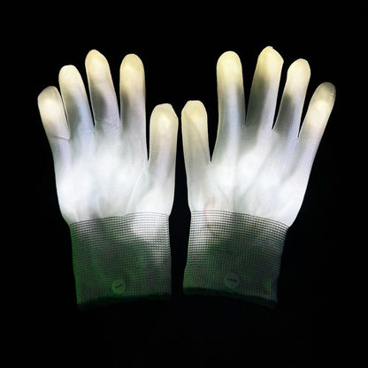 1Pair LED Gloves Neon Glowing Halloween Party Light Props Luminous Flashing Skull Gloves Stage Costume Glow Party Supplies
