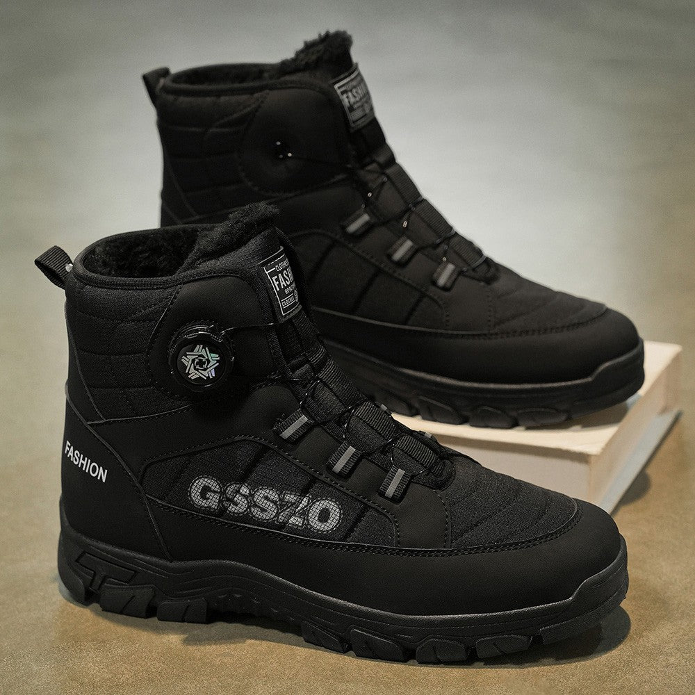 Winter New Swivel Buckle Fleece Waterproof Snow Boots Outdoor Non-slip and Wear-resistant