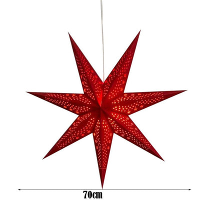 New 50/70cm Hollow Star Pendants Christmas Decorations Eid Mubarak Star Lanterns Folding Hanging Paper Stars Party Decorations