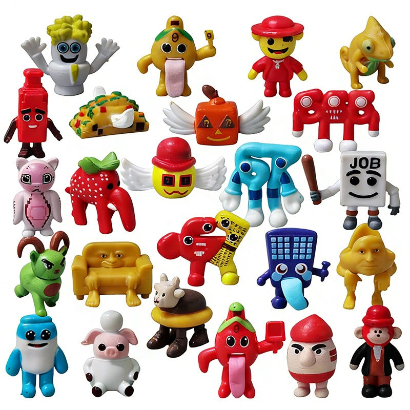 Conjunto Steal A Brainrot W Ou L Boneco De Ação De Brinquedo Desenho Animado 77 67 Figuras De Ação De Trabalho Morango Elefante Modelo PVC Decoração Boneca Presente Para Crianças