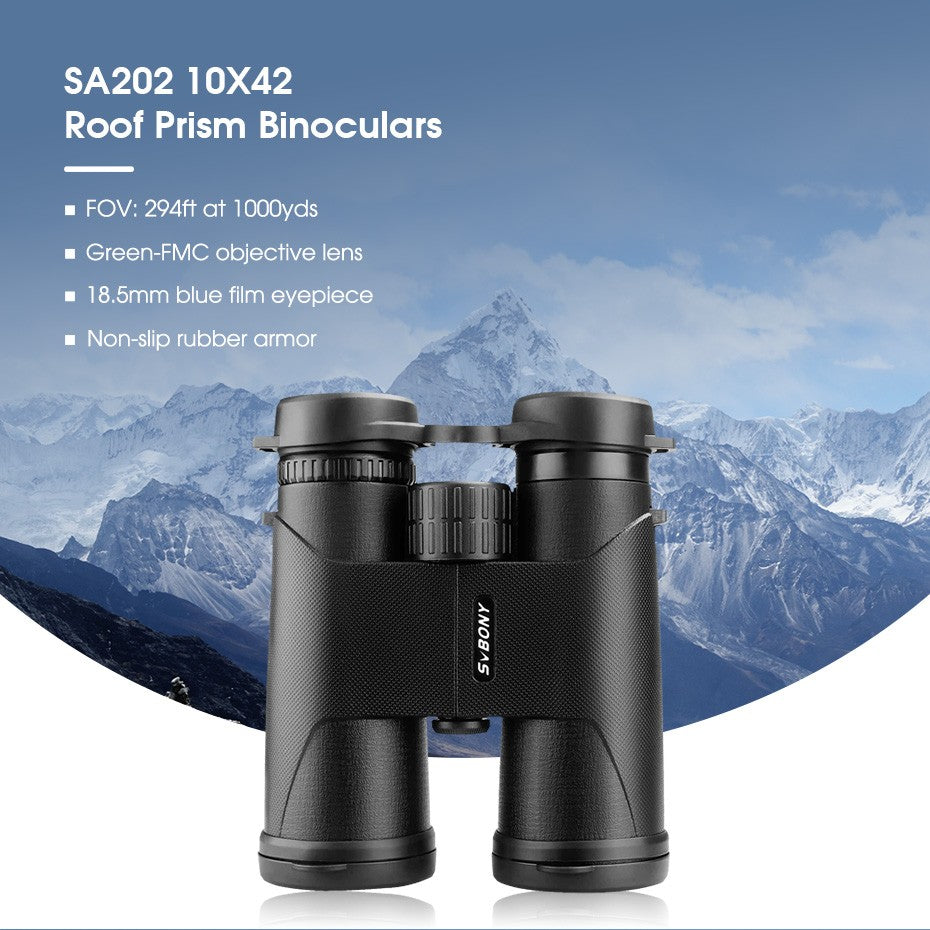 Binóculos SVBONY SA202 10x42 com Prisma de Teto - Equipamento Profissional e Potente para Acampamento, Viagem e Sobrevivência ao Ar Livre