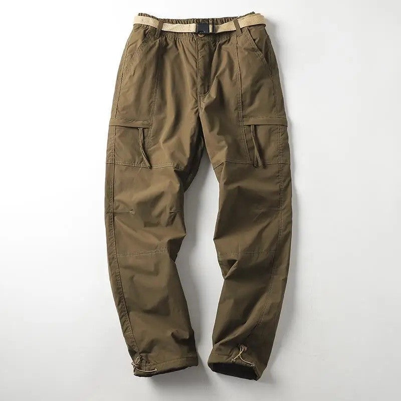 Calças Masculinas de Caminhada ao Ar Livre em Fleece Engrossado Corta-Vento Impermeável Soft Shell Reta Calças de Trabalho Resistentes ao Frio e Quentes