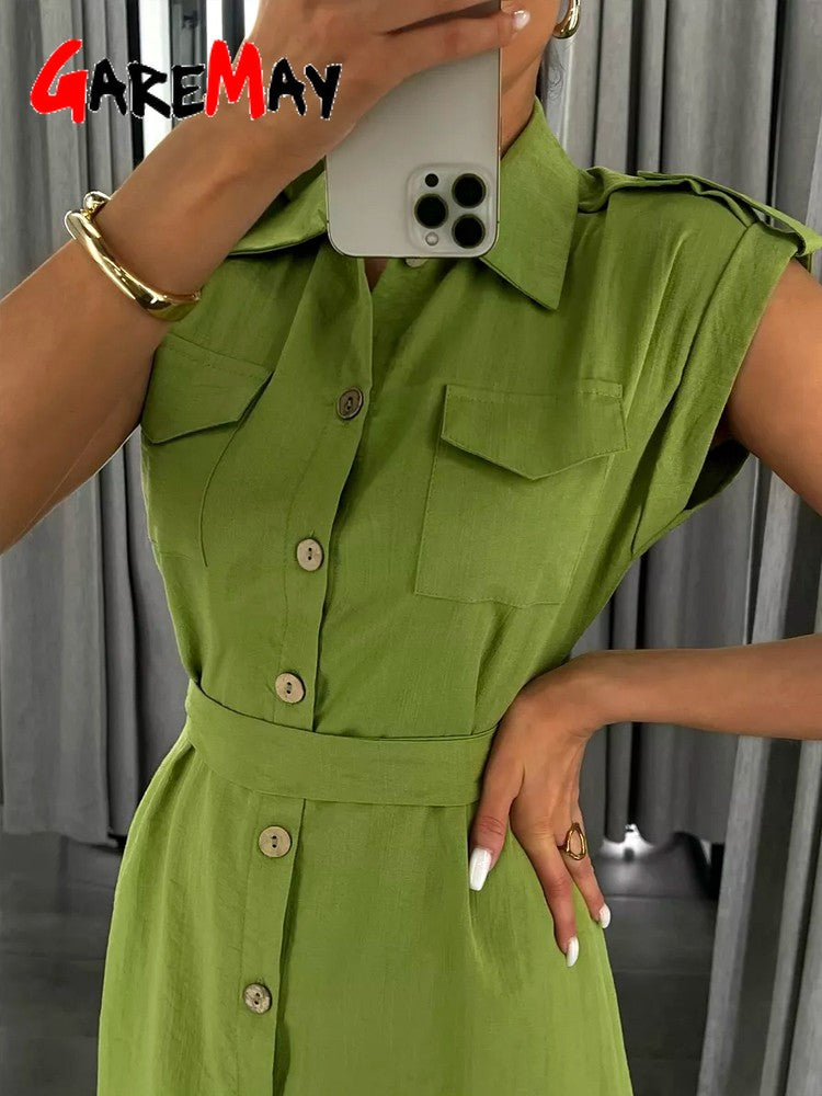 Women's Long Summer Dress Vintage A-line Casual Light Midi Dress Short Sleeve  E