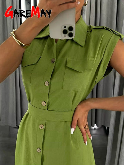 Women's Long Summer Dress Vintage A-line Casual Light Midi Dress Short Sleeve  E