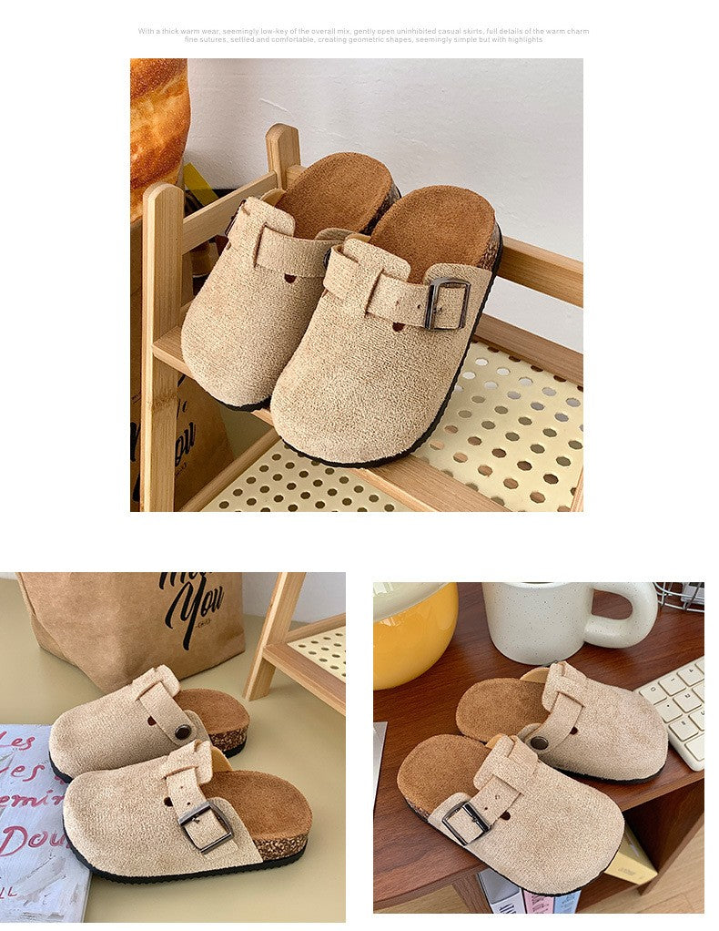 2025 Children's Birkfoot Summer New Anti-slip Soft Bottom Single Shoes Girls Boys Baby Bean Bean Birk Foot Slippers Summer
