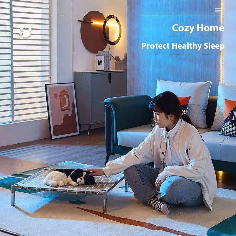 Cama Elevada para Pets com Estrutura em Aço Inoxidável - Cama para Cães Militares para Todas as Estações Removível Lavável Fora do Chão para Pequenos Pets