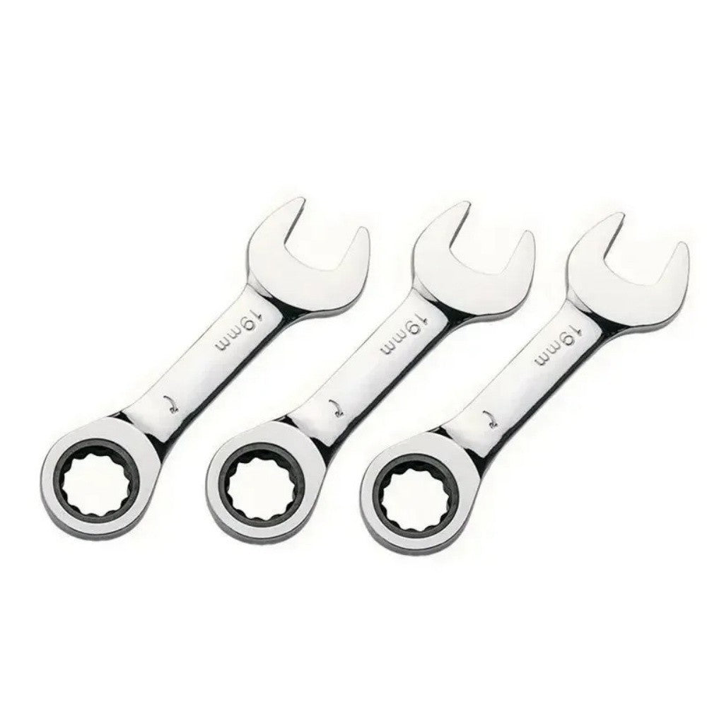 Short Handle Ratchet Spanner 6/7/8/9/10/11/12/13/14/15/16/17/18/19mm Fix Head Ratcheting Wrench Professional Spanner Hand Tools