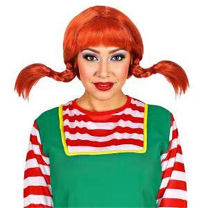 Orange neat bangs anti-warped braid synthetic wig | wig suitable for anime elf role-playing