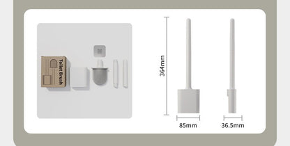Escova Sanitária de Silicone Flexível com Base à Prova de Vazamento de Água e Gancho, Escova Sanitária Montada na Parede, Limpador Doméstico para Banheiro