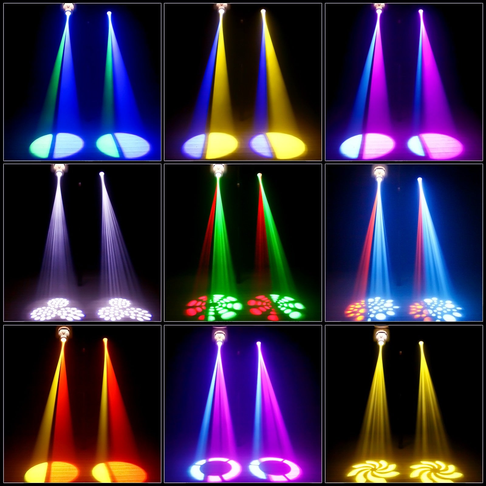 2PCS 30W Spot Moving Head Light Beam Stage Effect Lighting Projector DMX Voice Control for Disco Party Concert Wedding Theater