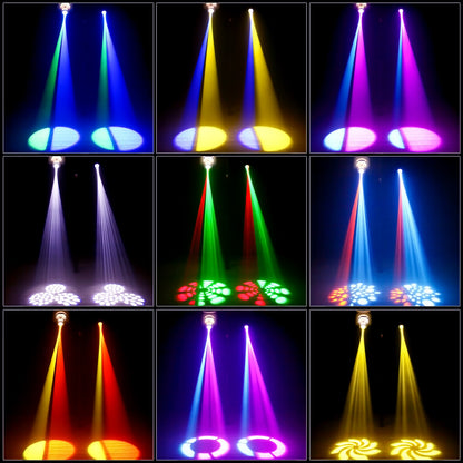 2PCS 30W Spot Moving Head Light Beam Stage Effect Lighting Projector DMX Voice Control for Disco Party Concert Wedding Theater