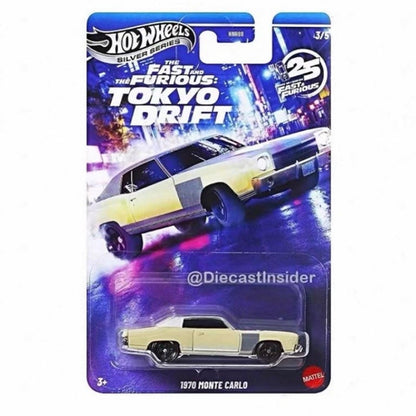 Mattel Hot Wheels Velozes e Furiosos M HNR88 Silver Series Tokyo Drift Set Nissan Chevrolet Carro em Miniatura Colecionável na Escala 1/64