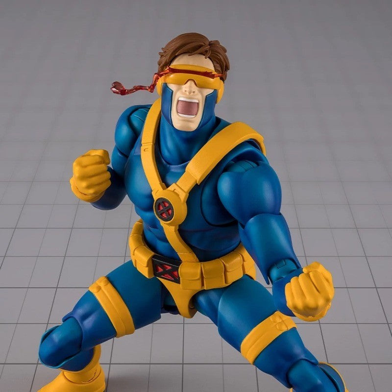 Bandai SHF Cyclops Laser Eye Boneco de Ação X-Men Marvel Vs Capcom Brinquedo Colecionável com Peças Intercambiáveis Efeitos de Explosão Óptica