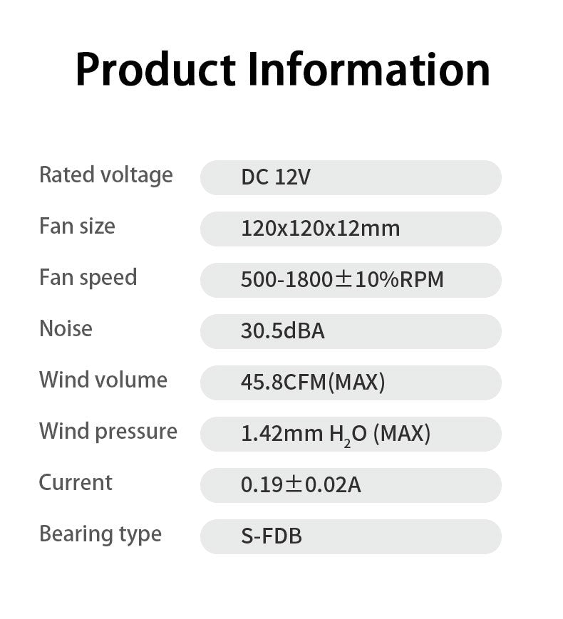 TEUCER TE-12012 Ultra-thin Cooling Fan 120x120x12mm Ultra-thin Size Low Noise 4PIN PWM For Desktop Computer CPU Cooler