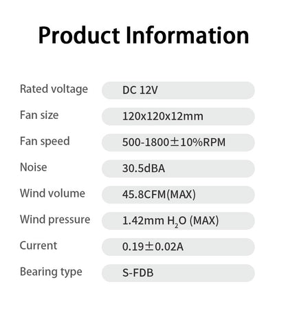 TEUCER TE-12012 Ultra-thin Cooling Fan 120x120x12mm Ultra-thin Size Low Noise 4PIN PWM For Desktop Computer CPU Cooler