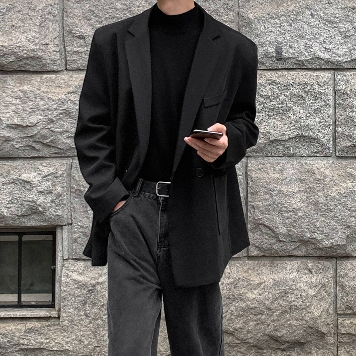 2024 Spring Summer Men Formal Blazers Men Korean Fashion Loose Casual Dress Jacket Men Harajuku Social Suit Jacket Clothing