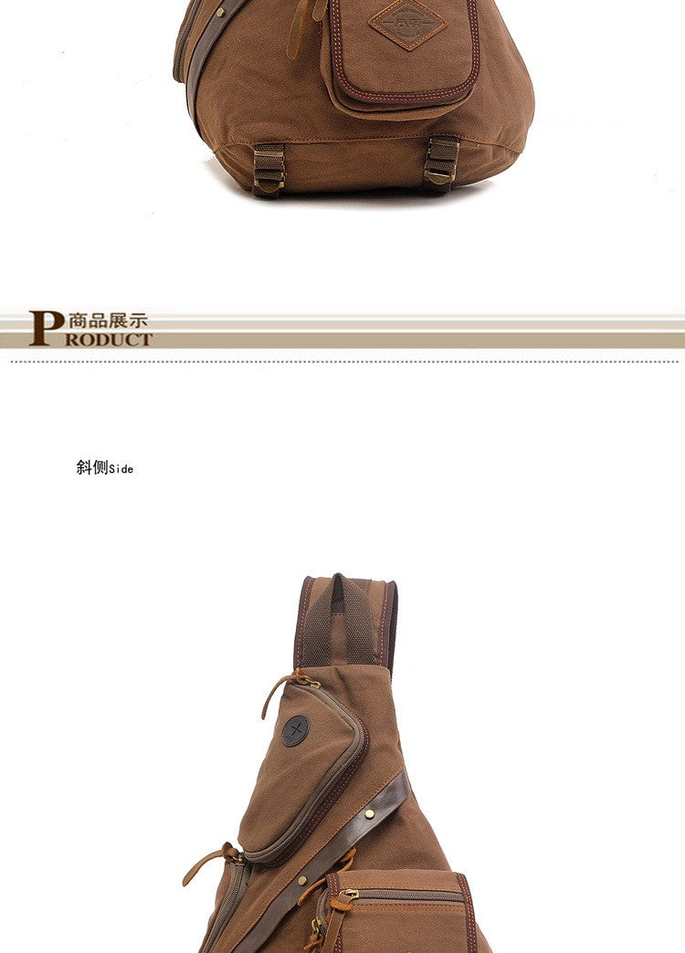 AUGUR Hot Sale Men Chest Back Pack Bag vintage Satchel Single Shoulder Bag Canvas Man Rucksack Knapack Bolsas Male