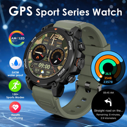 G6/ Trek 1 Smart Watch AMOLED Esportes ao Ar Livre GPS Bússola Frequência Cardíaca À Prova D'Água Chamada Bluetooth 5ATM One Plus Smartwatches Para Homem