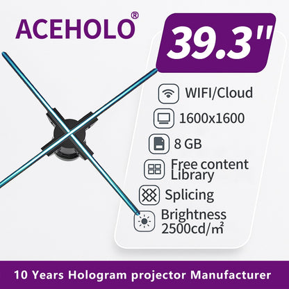 39.3 inch Large 3D Holographic Fan Display LED Advertising Machine Digital Video Player for Exhibition Promotion Signage