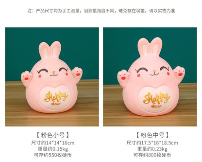 Cartoon Rabbit Piggy Bank Home Living Room Bedroom Ornament Children's Gift Vinyl Anti-fall Piggy Bank Home Accessories