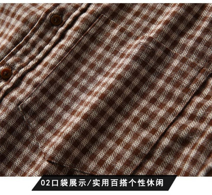Retro Trendy Plaid Long Sleeve Shirt Autumn and Winter Fashion Jacket Versatile Casual Shirt 2025 New Loose Men's Clothing