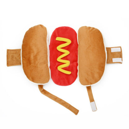 Roupa de Cachorro Hot Dog Para Pets Fantasia Engraçada de Salsicha de Dachshund para Inverno Quente
