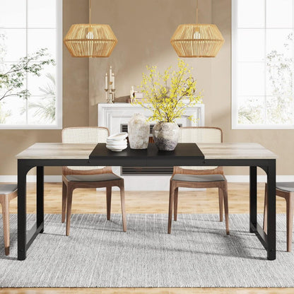 71"x31.5" Dining Table, Industrial Kitchen Table for 6-8 Person, Rectangular Dinner Table for Dining Room Kitchen Living Room,