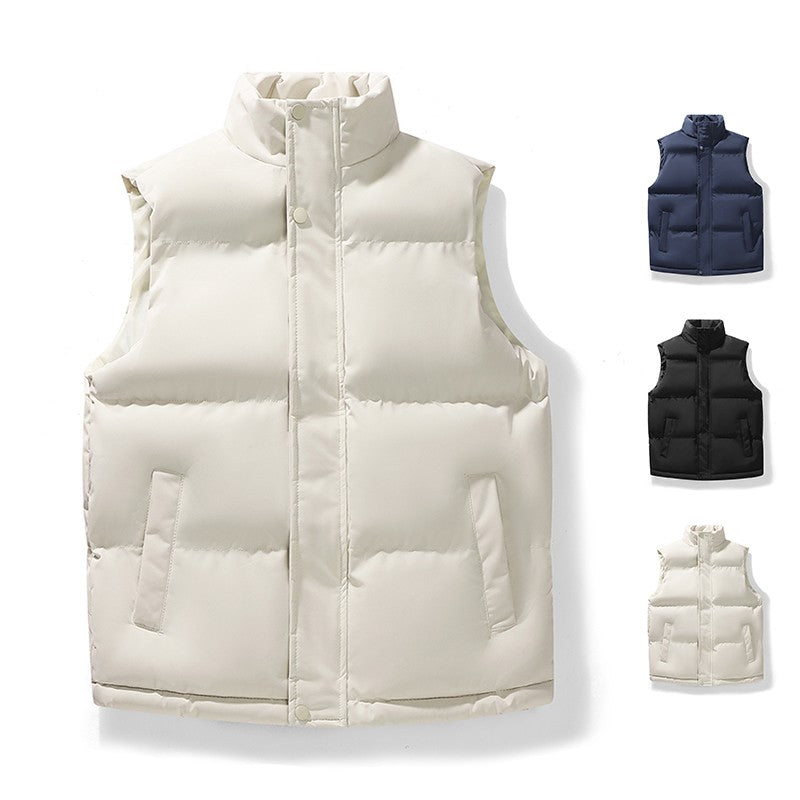 New fashion casual down sleeveless warm jacket, winter outdoor sports cotton jacket, vest trendy brand printed sleeveless jacket