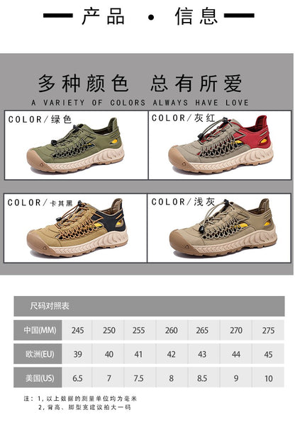 Sandals men's tide summer new style leather toe cap outdoor leisure sports hollow sandals beach shoes