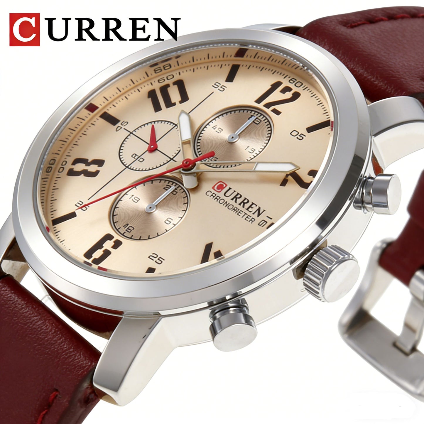 CURREN 8124,8208,8192,8230 Factory Watch Men Calendar Sport Military Male Clock Brand Luxury Origianl PU Leather Band Wristwatch
