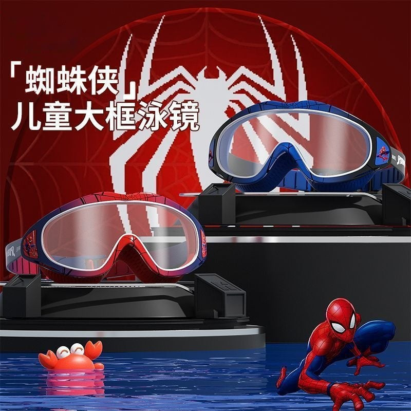 Marvel's new Spiderman boy new creative cartoon anime peripherals HD anti-fog waterproof swimming professional diving glasses