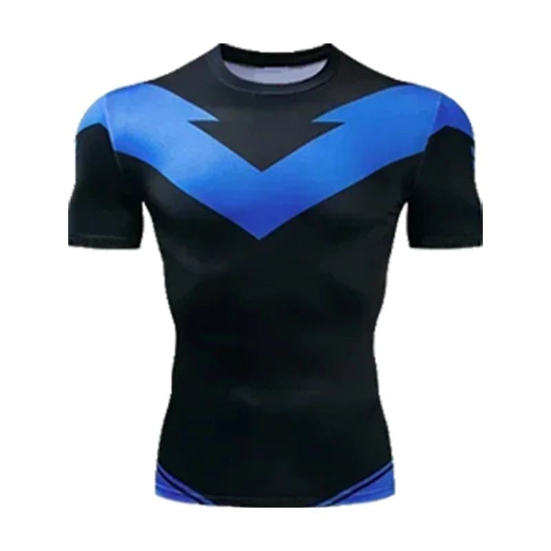 New 2025 Adult Nightwing 3D Printed Red Short Sleeve T-shirt Casual Loose Sports Top Role Play Cosplay