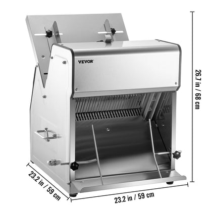 Fatiador de Pão Comercial SucceBuy Aço Inoxidável Lâminas de 12 mm Máquina de Corte de Pão Elétrica Aparelho de Cozinha Processador de Torradas