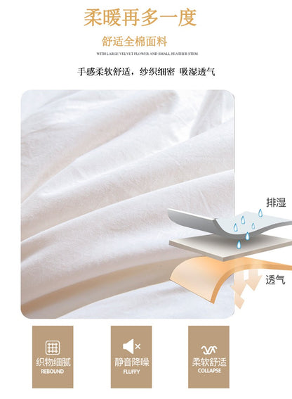 100% white goose down comforter, high-quality five-star hotel twisted flower comforter, pure cotton winter thick comforter