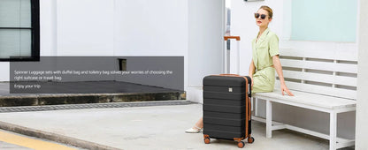 imiomo Travel Luggage Sets, Hard Shell Lightweight Carry on Suitcase with Travel Bag, TSA Lock, Durable Silent Spinner Wheels