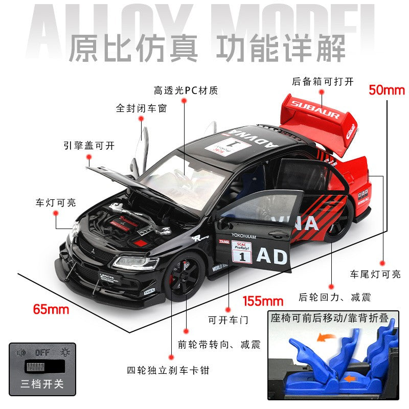 1:32 Mitsubishi Lancer Evolution EVO Pista Pintado Sports Metal Liga Modelo de Carro Fundido Veículo em Miniatura Miniatura GT Presente Amigo