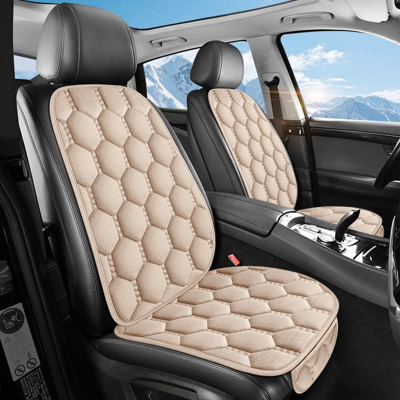 Car seat cushion three piece set, single seat, single piece, winter plush backrest, no binding, anti slip, cold resistant pad