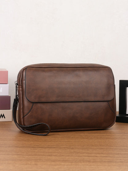 Minimalist Retro Handbag Fashion Business Casual Portable Large Capacity Multifunctional Wristlet Clutch Bag Cell Phone Bag