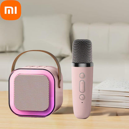 Caixa de Som Portátil Bluetooth Sem Fio Xiaomi K12 com 2 Microfones e Karaokê para Cantar em Família, Presente para Crianças