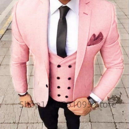 Fashionable brown suit set Suitable for formal occasions such as dinner parties, weddings, and business events. Three pieces, id